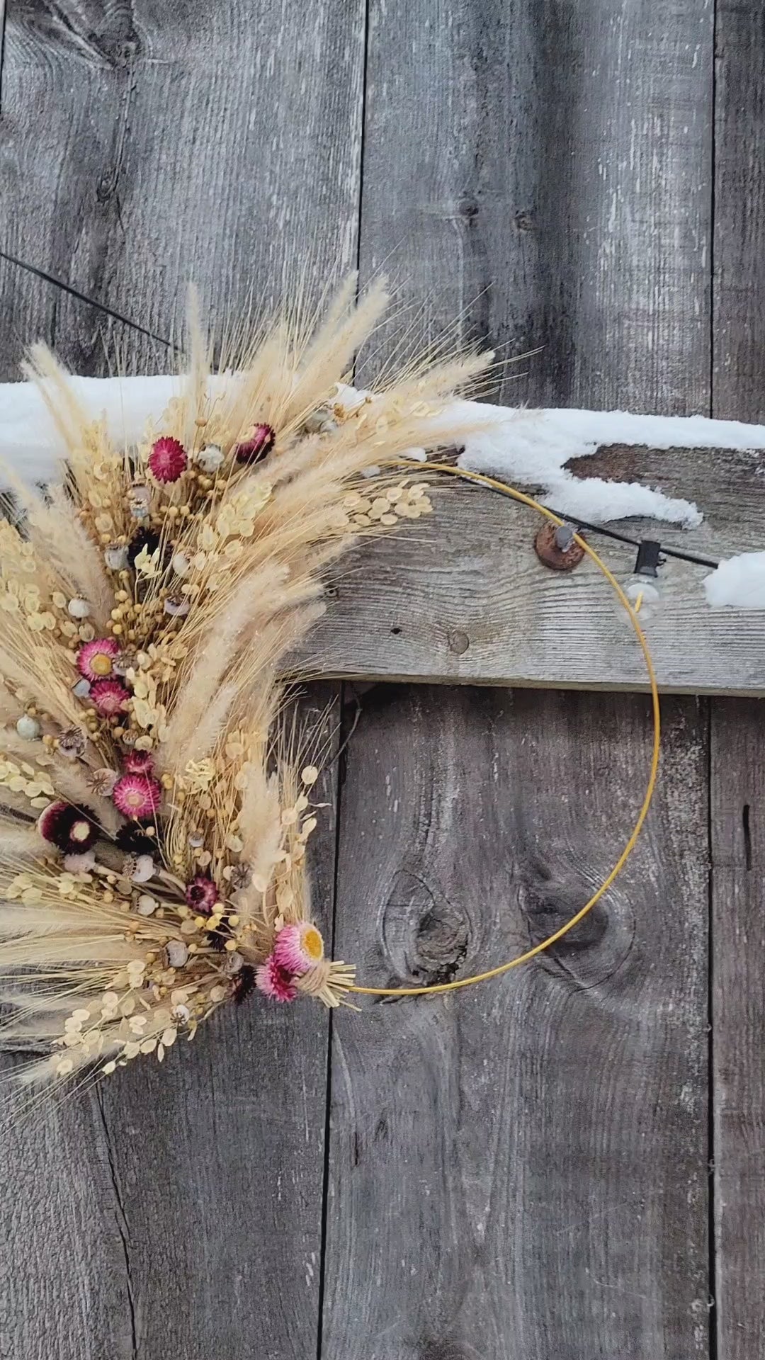 Wheat, Grass Moon Dried Flower Wreath