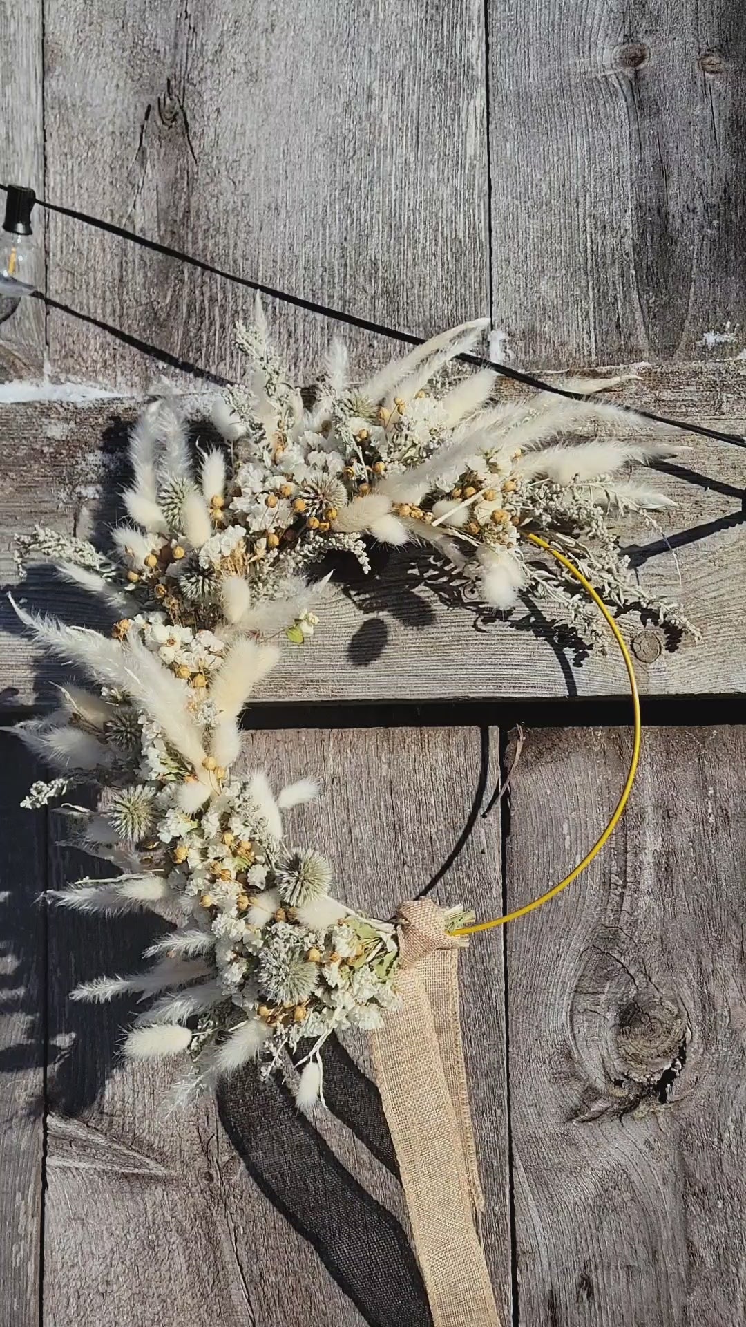 White Winter Dried Wreath